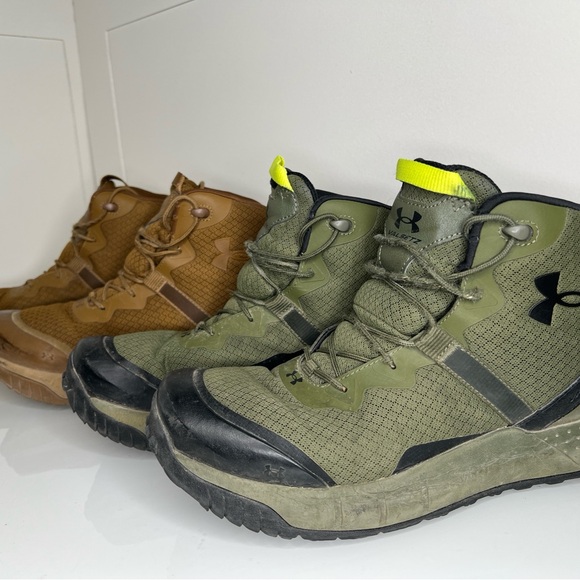 Under Armour Boots Size 11 Mens LOT OF 2 PAIRS Green & Brown Micro G Valsetz